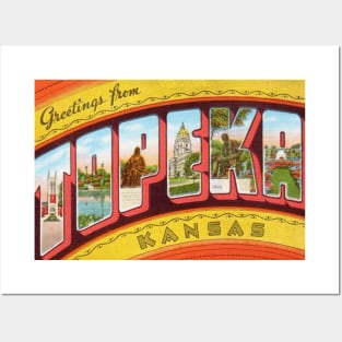 Greetings from Topeka, Kansas - Vintage Large Letter Postcard Posters and Art